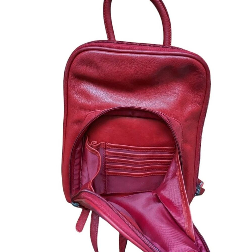 Red Leather Backpack - image 4